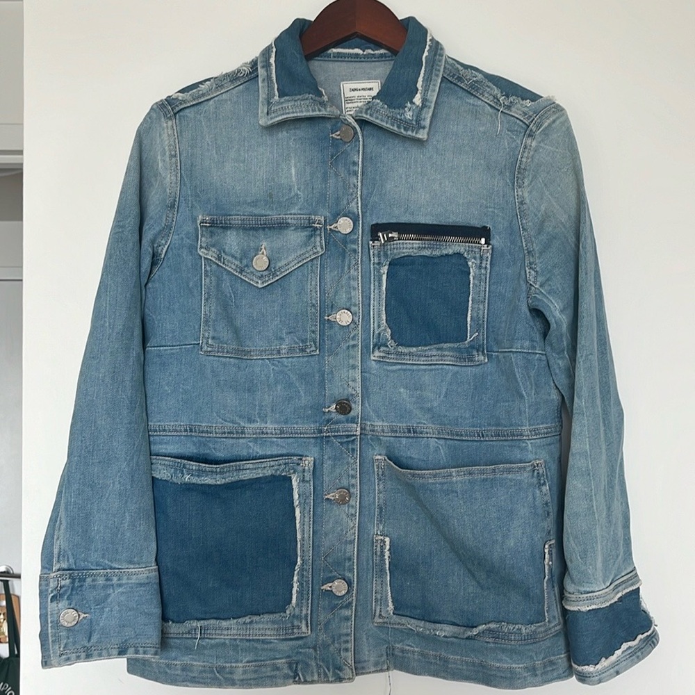 Zadig & Voltaire Military Patchwork Denim Jacket